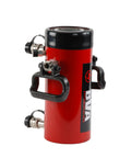 55 Ton Double Acting Hydraulic Cylinder With 20 Inch Stroke, showcasing three eighth inch NPTF couplers and solid steel body