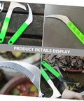Two Pack Stainless Steel Weeding Sickle With Ergonomic Handle showcasing blade details and handle design