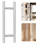18 Inch Back-To-Back Door Pull Handle In Brushed Nickel Anti-Fingerprint Finish For Shower Glass Barn And Wood Doors 300 mm Hole Spacing 1.2 mm 304 Stainless Steel Easy Install Durable Sleek Upgrade