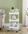 White storage cart on four Anti Slip Bed And Furniture Wheel Stoppers 4 Pack Stay Put On Hardwood Floors Universal Fit For Beds Sofas And Chairs Caster Cups For All Furniture Wheels.