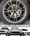 Sleek Black 55Mm Abs Wheel Center Caps 4Pack Heavy Duty Snap On Rim Covers Universal Fitment on a vehicle wheel.