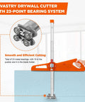 Foldable Drywall Cutter With 23 Bearing System And Dual Handle Positioning For Precise Sheetrock Cuts On Quarter To Half Inch Boards Includes Pro Grade Snap Off Blade Blade Storage Slot And Carry Bag, orange metal cutter on sheetrock