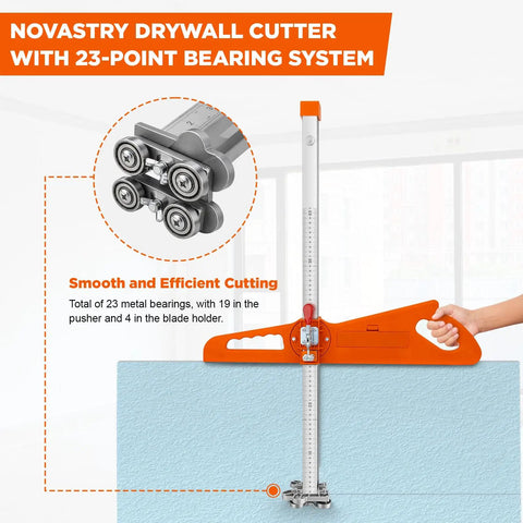 Foldable Drywall Cutter With 23 Bearing System And Dual Handle Positioning For Precise Sheetrock Cuts On Quarter To Half Inch Boards Includes Pro Grade Snap Off Blade Blade Storage Slot And Carry Bag, orange metal cutter on sheetrock