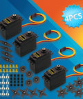 Beefy 55g Metal Gear MG995 Servo Motor Digital Torque Servo 4 Pack for Arduino RC Cars Boats Helicopters Robots High Torque