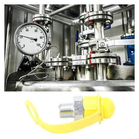 Get This Killer One Set Of Hydraulic Fittings Quick Coupler ZG3 And 8 High Pressure Tube Connector Plug That Makes Work A Breeze On Any Machine You Fix Up At Home Or In The Shop Without Leaking Oil All Over Your Clean Floors Ever Again. stainless steel pressure gauge and ZG3 threaded plug with yellow cap