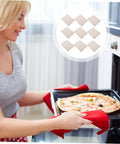 Woman using Pro Grade 10 Pack Microwave Mica Plates Sheets, Heat Resistant Insulation Pads for oven and kitchen in cooking