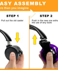 Illustration of installing Office Chair Wheels Replacement Set Of 5 3 Inch Rubber Casters With Soft Non Marking Polyurethane on chair.