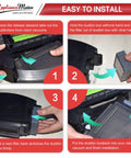 Step-by-step guide for installing Must Have 12 Pack Roomba HEPA Filters Replacement For E I J Series With Brush in a vacuum.