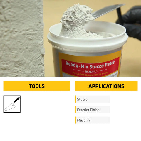 Ready Mix Stucco Patch To Patch Up Large Cracks And Spalls White Acrylic Based Repair For Interior And Exterior Use Textured And Moisture Resistant One Quart Durable Patch For Any Stucco Finish