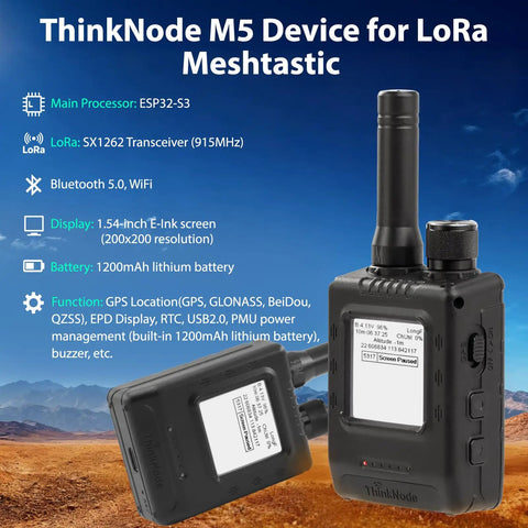 Heavy Duty Long Range LoRa Transceiver With Integrated Gps And Esp32S3 Chip Features 1Point54Inch Electronic Paper Display close-up view.