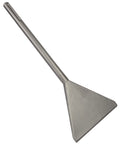 SDS Max 6 Inch Thinset Scraping Chisel for Tile Removal, 15 Inch Overall Length, machine sharpened floor scraper, angled view