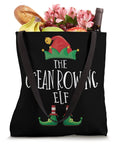 Elf Rowing Shirt Family Matching Pajama Set For Christmas Funny Holiday PJ Outfit With Tote Bag displaying elf-themed design.