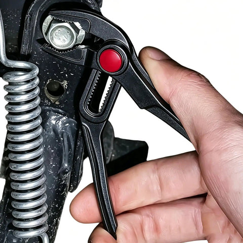 4-Inch Carbon Steel Grooved Adjustable Plumbing Pliers With Quick Jaw Adjustment, Rust-Resistant Electroplated Finish, Your Go-To Tool For Pipe Repairs, Home Fixes, And Auto Maintenance, gripping a bolt