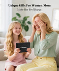 Girl surprising mom with All In One Sewing Kit For On The Go Quick Fixes And DIY Repairs, Handy Organizer With Scissors, Black Large.