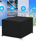 Heavy Duty Patio Furniture Cover 24x17x16 Inches Waterproof 420D Oxford Tear-Resistant with Windproof Buckles shown outdoors