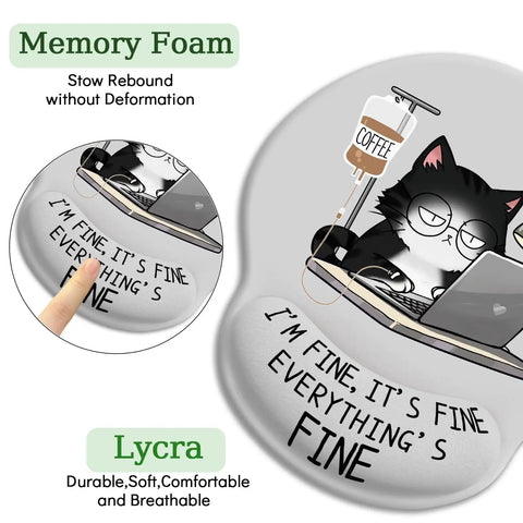 Ergonomic Mouse Pad With Gel Wrist Rest For Comfort And Pain Relief, Non Slip PU Base, Cute Desk Sidekick For Gaming And Work