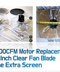 Beef Up Your RV Vent With This 12 Inch Fan Blade And Screen 1200 CFM High Airflow Motor Assembly For Quiet Roof Vent Repair Replacement Kit Fits Most Standard RV Fans Easy Install