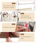 Step-by-step guide for installing the Waterproof 57 Inch Porch Swing Cover For All Weather Use Heavy Duty 600D Oxford Outdoor Swing Shield.