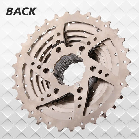 Back view of 8/9/10/11/12 Speed Bike Cassette Ultra Lightweight 11T To 50T Range For Mountain Road XC DH AM - Fits Shimano Sram HG