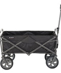 Collapsible Folding Outdoor Utility Wagon With Large Capacity And Easy Setup, Heavy Duty Foldable Wagon, Black, side view