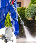 Heavy Duty Pressure Washer Pump Replacement With Three Quarter Inch Shaft Horizontal Mount 3400 PSI Max 2.5 GPM in use