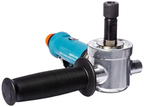 Heavy Duty Right Angle Die Grinder With.55 Hp Air Motor, 15000 Rpm Gearless Design, Extended Rear Exhaust, Long Shank, 1/4 Inch Collet, Built Different To Ace Any Metalworking Or Polishing Job