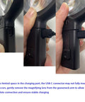 Hands Free Neck Magnifier With Light 10X 5.2 Inch Loupe, 36 LED Brightness Levels, USB-C charging shown in hand.