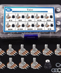 Must Have All In One Potentiometer Kit With Rotary Knobs And WH148 Linear Pots 1K To 1M Ohm 40 Value Assortment Single Linear Taper B Type Includes Nuts And Washers Great For Audio Gear DIY Pedals Soldering Projects