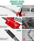 Features of 10 Ft Pole Saw For Tree Trimming With Steel Blade And Pruning Scissors Two In One Pro Grade Heavy Duty Manual Limb Cutter
