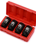 Heavy Duty Half Inch Drive Deep Impact Socket Set 6 Point CR MO Steel 32 33 35 36mm 4 Piece Drop Forged And Heat Treated