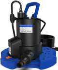 1 HP Submersible Pool Cover Pump With 5000 GPH Flow Rate Check Valve Three Adapters 29.5 Foot Cord For Above Ground Automatic On Off System