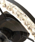 Close-up of 19.7 Inch Modern Low Profile Ceiling Fan With Lights, dimmable LED detail, black flush mount.