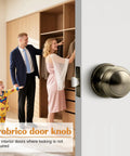 Antique Brass Interior Door Knob Set For Hallways And Closets Non Locking Passage Knobs With Round Ball Handles DIY Friendly
