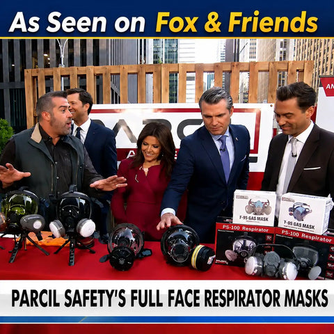 Display of Dope Full Face Respirator Mask For Wildfire Smoke And Poor Air Quality With Dual Activated Charcoal Filtration