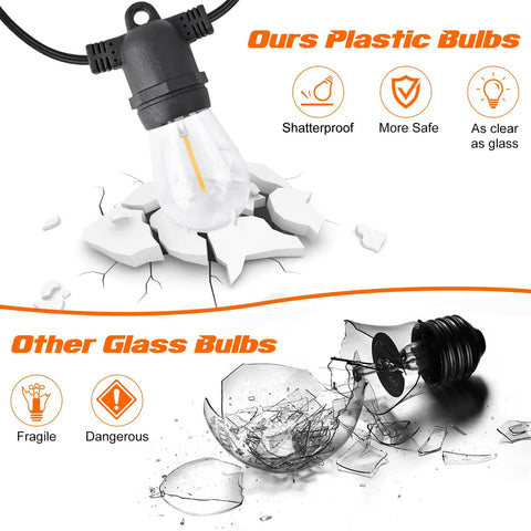Outdoor Solar String Lights 96Ft 2 Pack With 32 LED Bulbs Waterproof Patio Garden Lights Remote Control 3 Lighting Modes 5 Brightness Levels 4 Timer Settings 2H 4H 6H 8H Easy Auto On At Dusk Ideal For Yard Patio Backyard