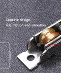 Heavy Duty Double Groove Sliding Door Window Pulley Roller Featuring Waterproof Concave Copper Wheel Design Auto Seesaw Balancing Built Tough For Smooth All Day Operation close-up of concave copper wheel and metal track