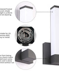 Slick Black Acrylic LED Wall Sconce Light for Bedroom and Hallway 12 Inch Height 12W 4000K showing frosted shade and chassis