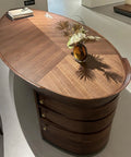 Built Tough Black Walnut Computer Desk Featuring Legit Mortise And Tenon Joinery Extra Large Chinese Style Home Office Workstation with elegant design and decorative vase.