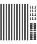 25 Pack 32 Inch Black Metal Deck Balusters Rectangular Spindles For Porch Railing And Stair Railings Side Mount Kit With Hardware