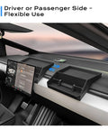 Center Console Organizer For Tesla Cybertruck Behind Screen Storage Tray Dashboard Caddy With No Slip Mats installed