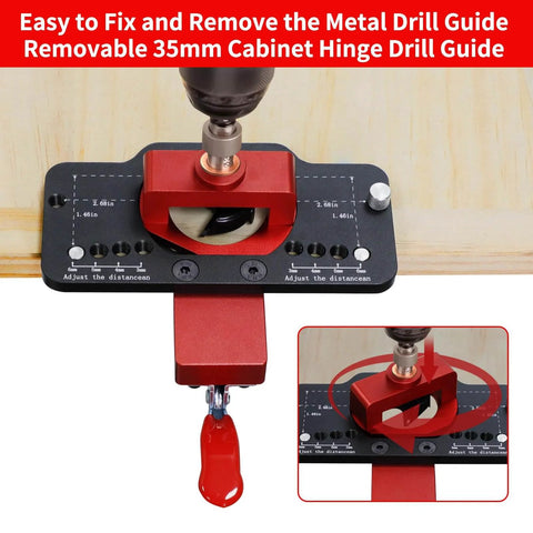Concealed Hinge Jig Kit For Doors And Cabinets 35mm Precision Aluminum Alloy Hinge Drill Guide for easy cabinet door mounting