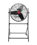 Front view of 24 Inch Rolling Tilt Fan With 8600 CFM Industrial Airflow, 180 Degree Rotating, Beast Mode Cooling For Greenhouse And Shop.