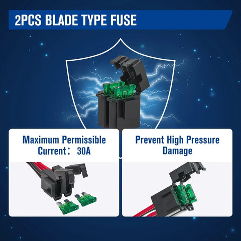 2 pcs 30A blade type fuse for 6 Pin 12AWG DC Power Cord With 30A Fuse 1M Short Power Lead For Ham Radios And CB Radios