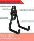 8 Pack Hang All Your Gear Heavy Duty Garage Hooks Wall Mount Set For Ladders Garden Tools Bikes And More Steel Utility Organizer