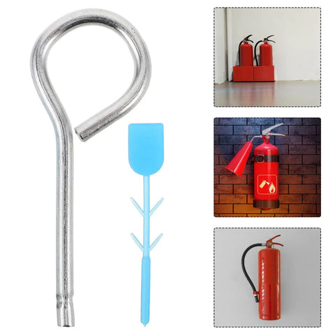 Fire Extinguisher Cotter Pins Replacement Kit with easy install iron pins and plastic tamper seals 20 pack displayed with extinguishers.