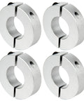 Double Split Shaft Collar 10mm Bore, 30mm Outer Diameter, 10mm Thick Clamp For 6061 Aluminum Alloy, Anodized Finish, H7 Bore Tolerance, Heavy Duty Split Shaft Locking Collar For Machinery, CNC, And Robotics, shown in a 4-pack