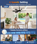 28 Inch Socket Ceiling Fan Light With Remote Control E26 E27 Compatible LED Light 3000K To 6000K Adjustable in living room.