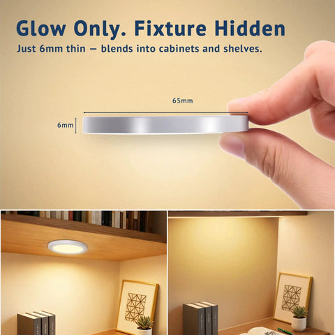 Smart Under Cabinet Puck Lights 4 Pack With App Control Voice Assistant And Motion Sensor Dimmable 2700K To 6500K Plug In