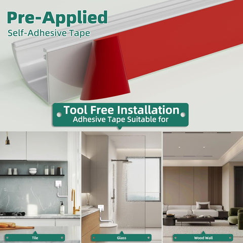 Pre-applied self-adhesive tape detail for Cord Hider Raceway Kit 39 Inch Wall Cable Concealer For One Cable Hiding TV And Home Office Wires In Silicone Mount Keeps Space Neat And Safe And Clutter Free With Easy Cable Management.