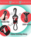 Two Pack Scuba Octopus Holder with plastic clip, 360 swivel, and nylon webbing strap, dive accessory for BCD.